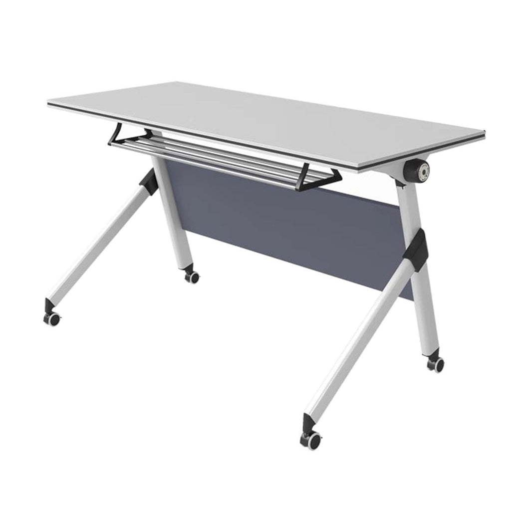 Portable Folding Conference Table with Storage and Wheels R685