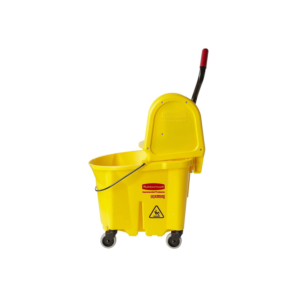 31 QT Tandem Mop Bucket and Wringer Combo on Wheels, Yellow A600861