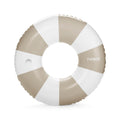 Vintage Tan Stripe Pool Tube Float with Cup Holder Q77550