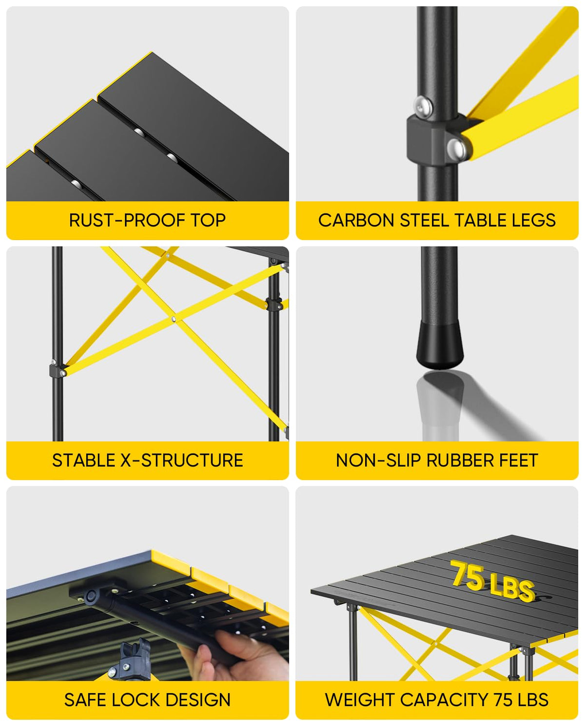 Portable Folding Aluminum Camping Table with Carry Bag K235