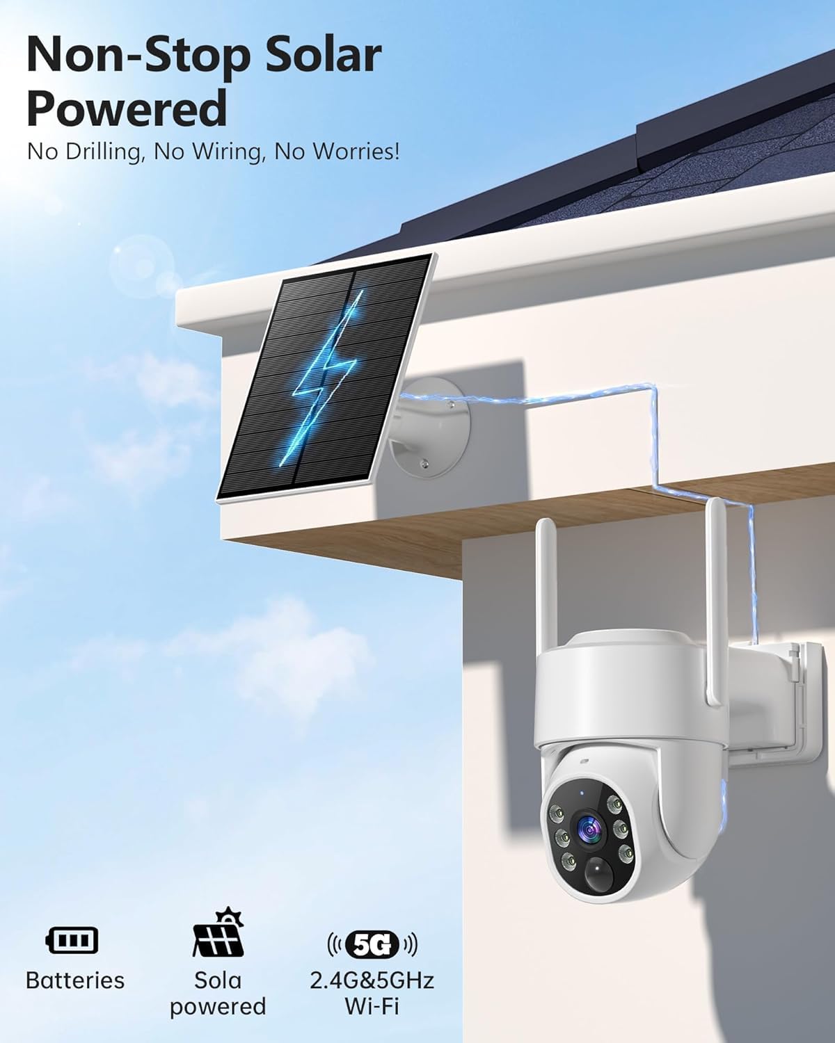 2K Solar Wireless Security Camera System 4 Packs V414670