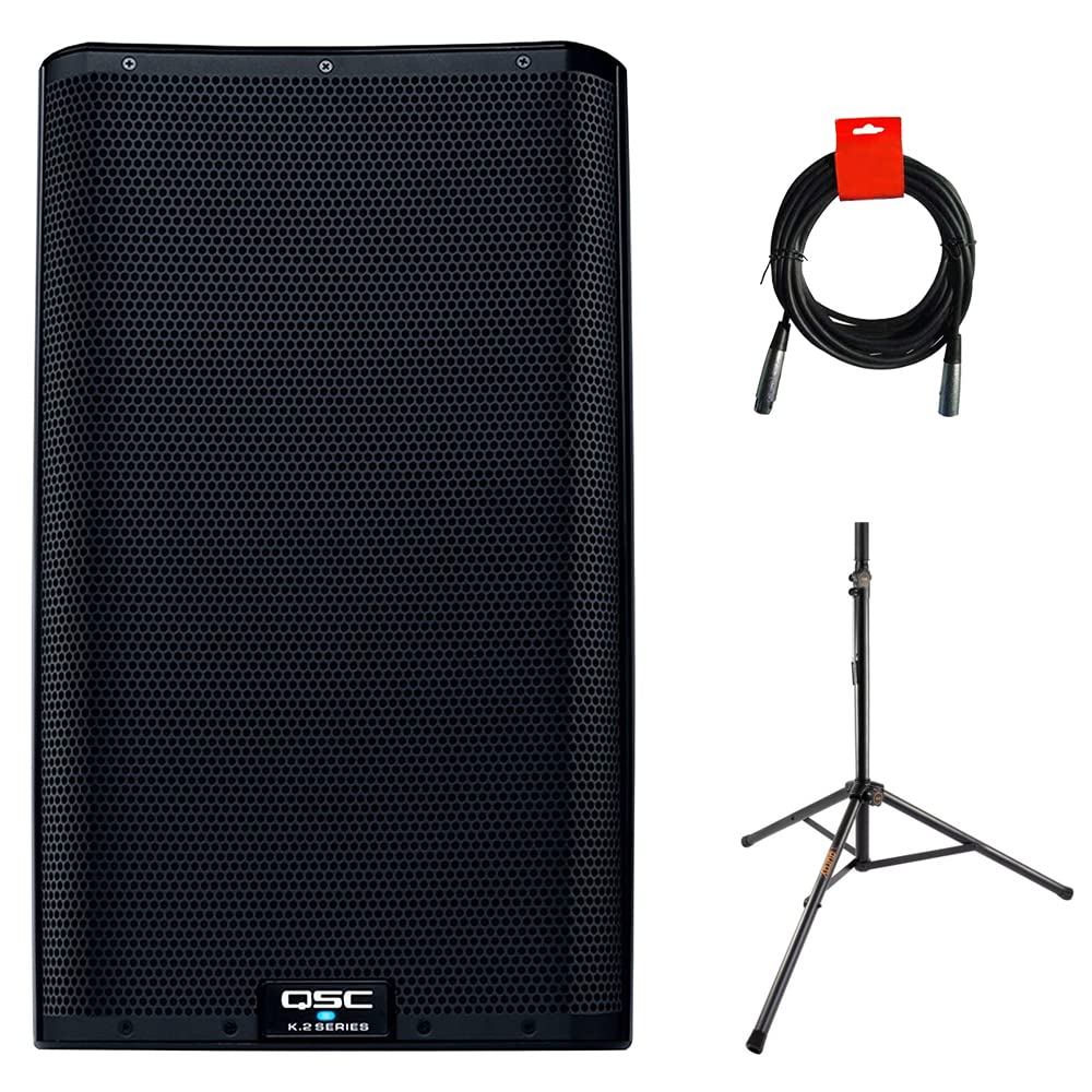 Powered 12" 2000 Watt Loudspeaker with Speaker Stand and XLR Cable N727445