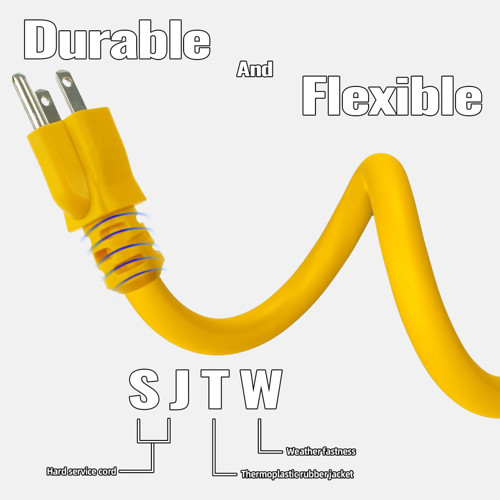 12 Ft Heavy Duty Yellow Extension Cord M10806