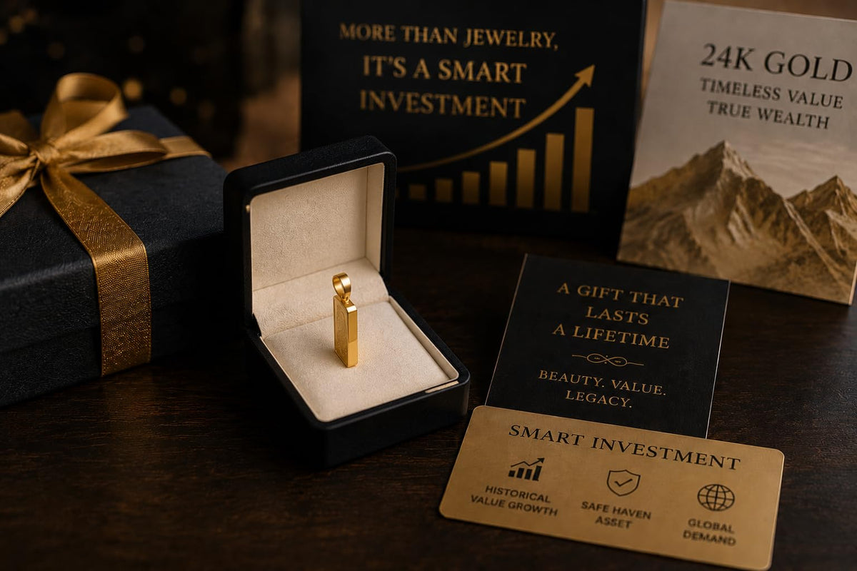 24K Yellow Gold Center Pendant with Gold Frame C856
