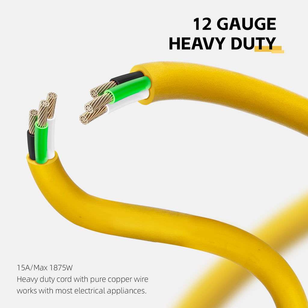 12 Ft Heavy Duty Yellow Extension Cord M10806