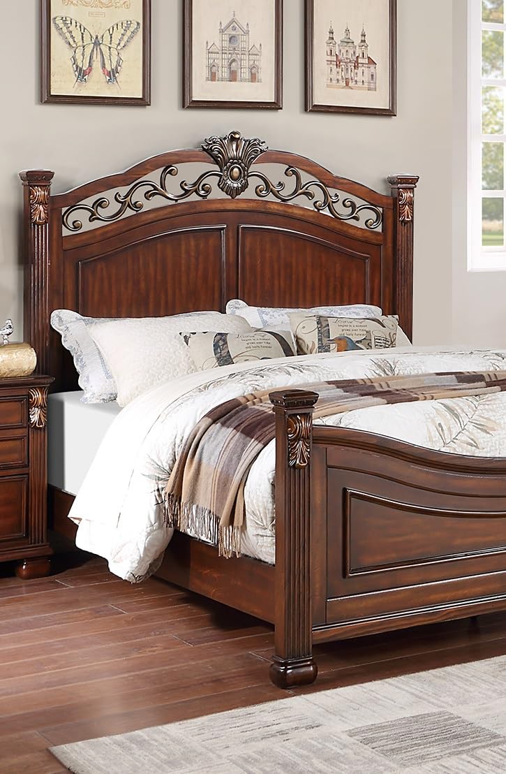 California King Size Bed with Headboard and Footboard J337