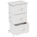 White 3 Drawer Fabric Dresser L96887