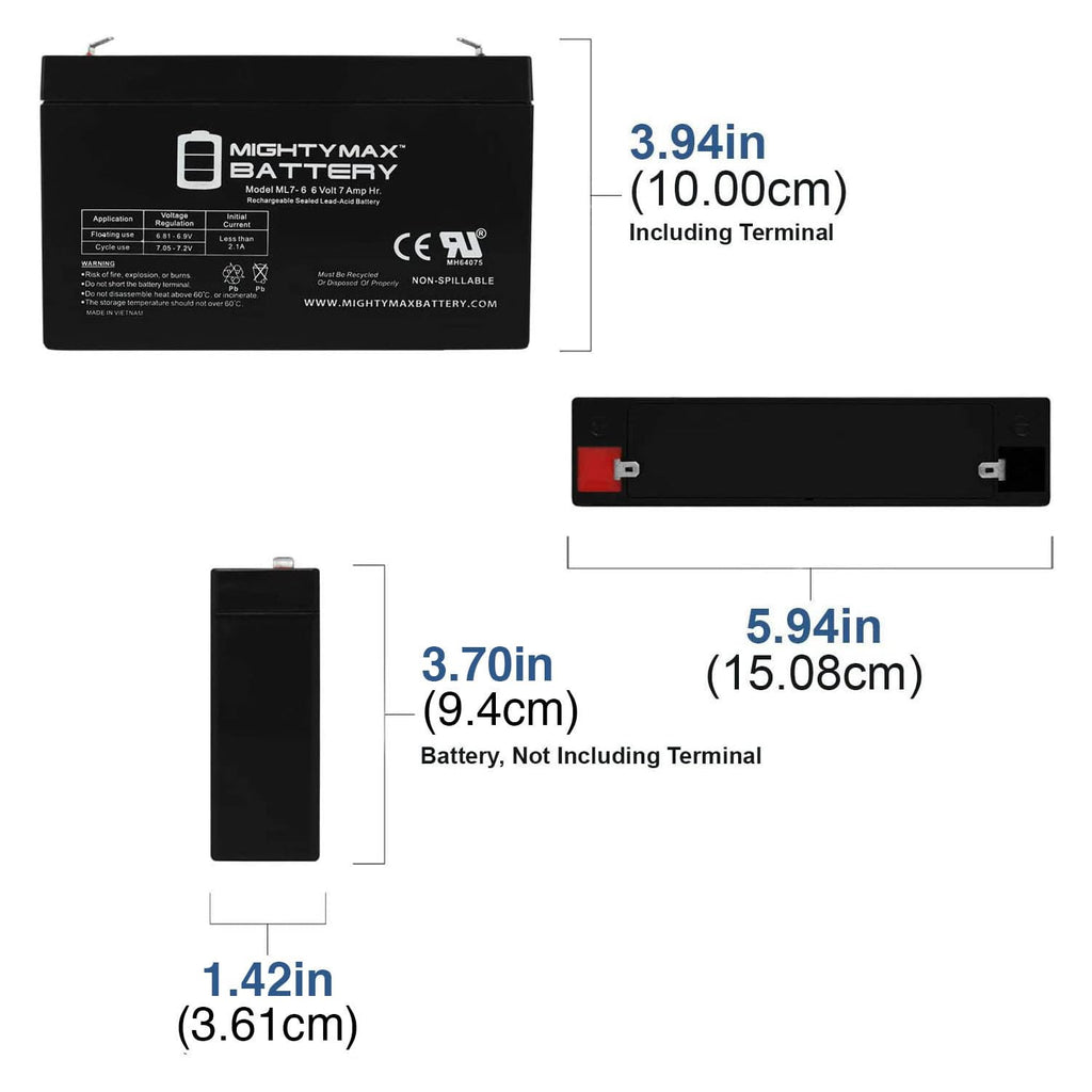 6V 7Ah SLA Battery 4 Pack B7903