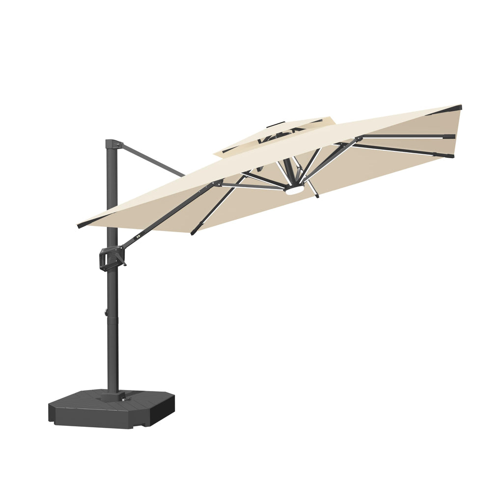 10' X 10' Cantilever Umbrella with LED Lights X18879