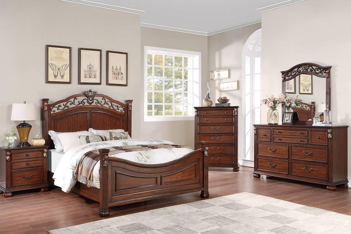 California King Size Bed with Headboard and Footboard J337