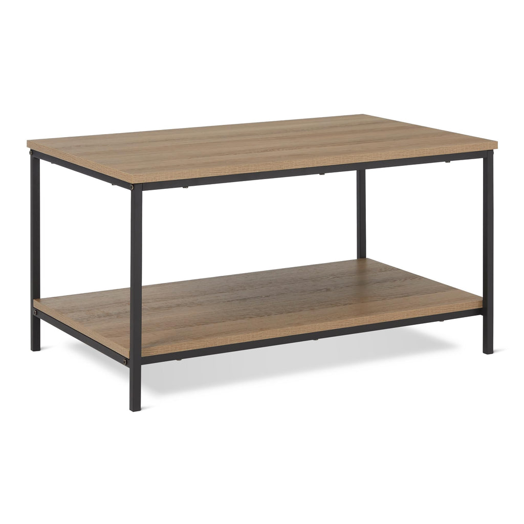 Rectangular Wooden Coffee Table with Bottom Shelf E9195