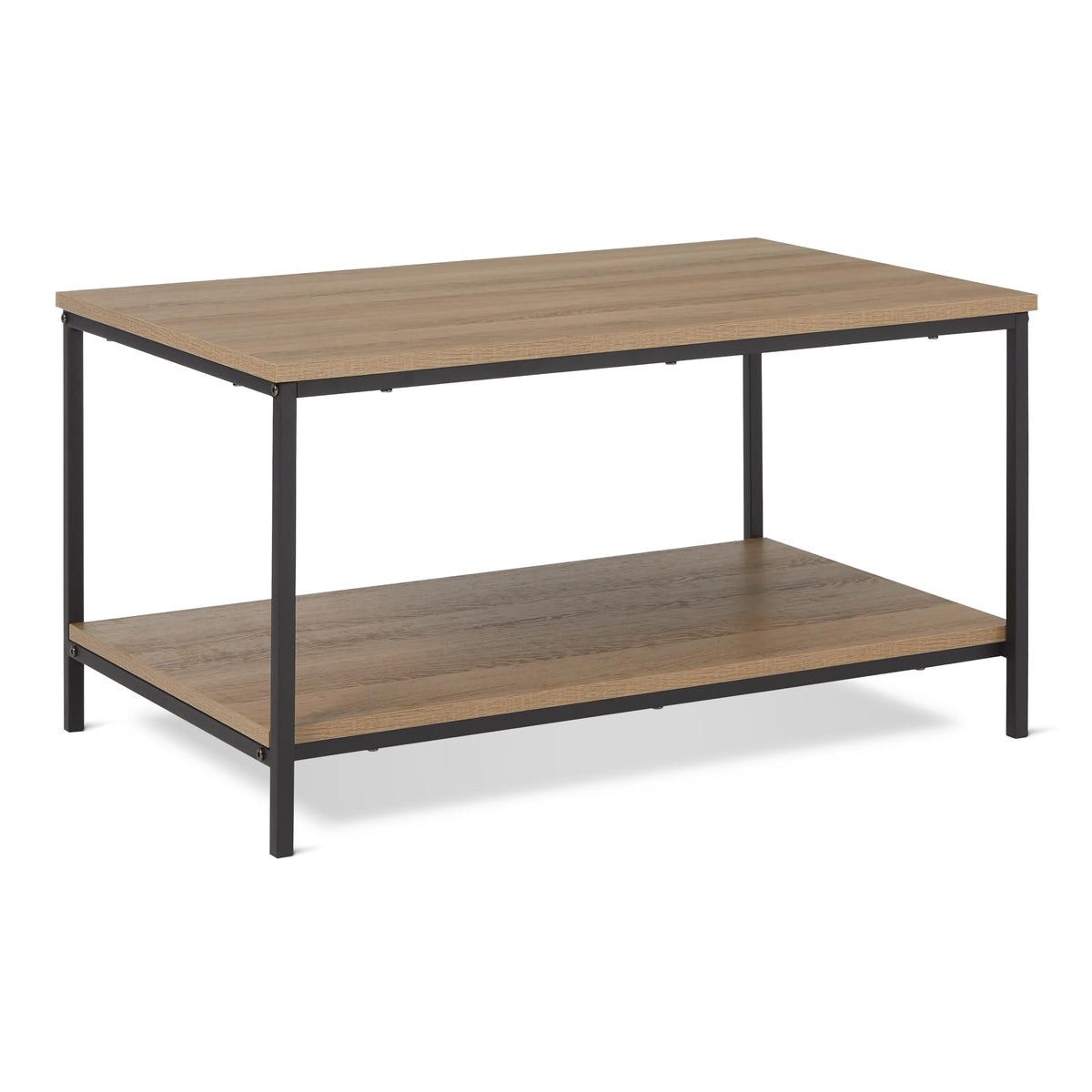 Rectangular Wooden Coffee Table with Bottom Shelf E9195