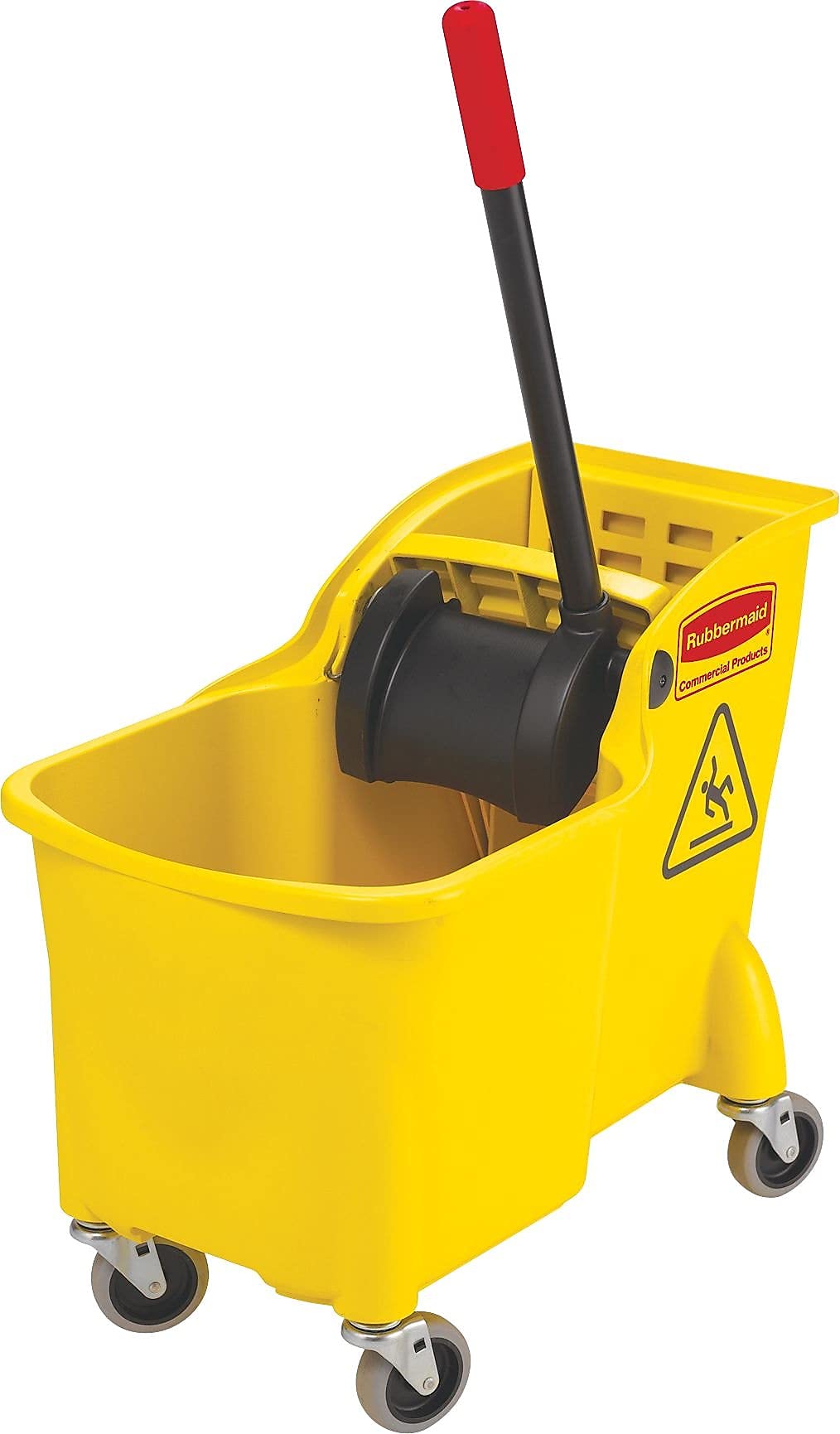 31 QT Tandem Mop Bucket and Wringer Combo on Wheels, Yellow A600861