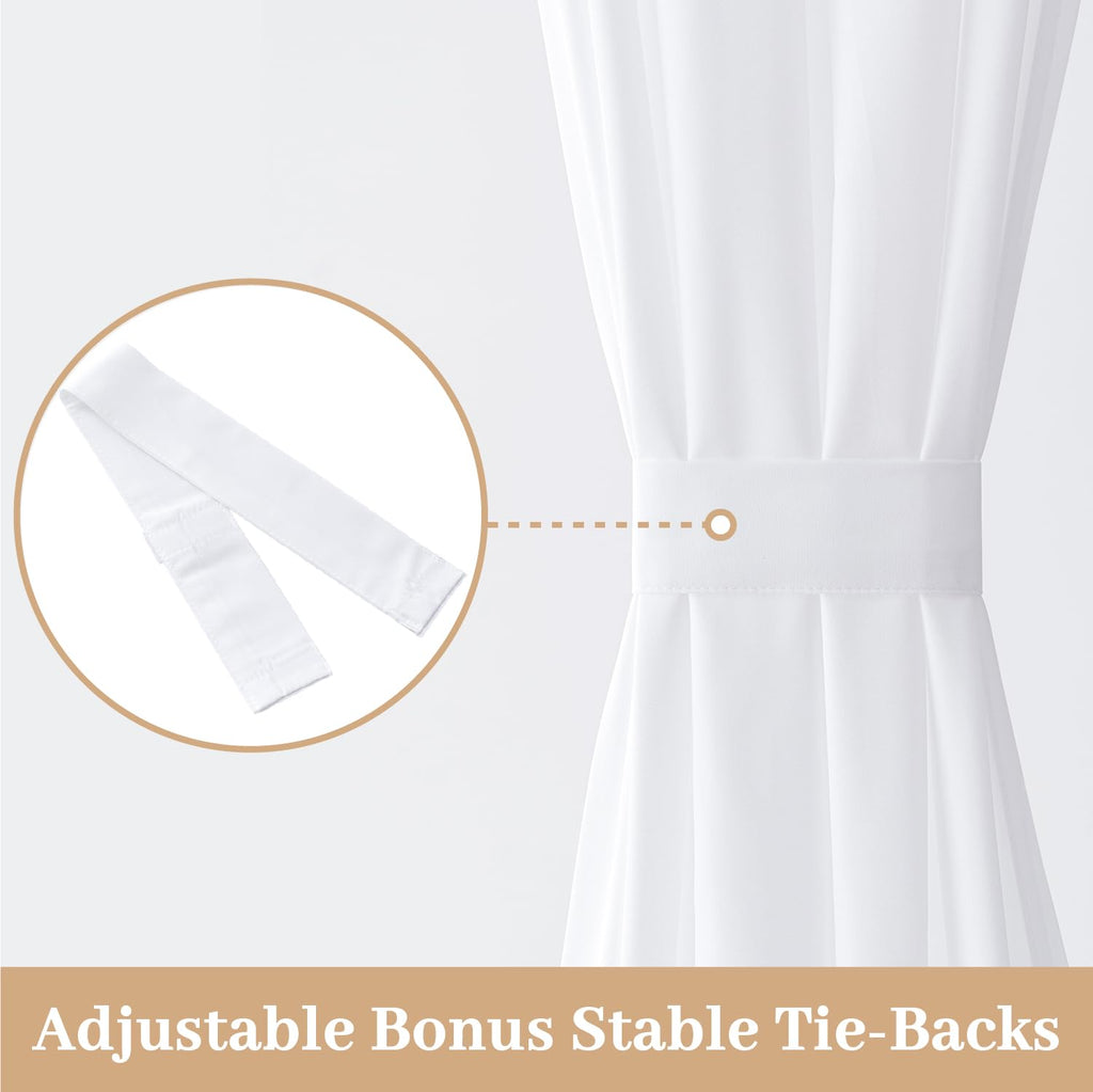 White Sidelight Curtains 2 Panels 26 x 72 inches F616