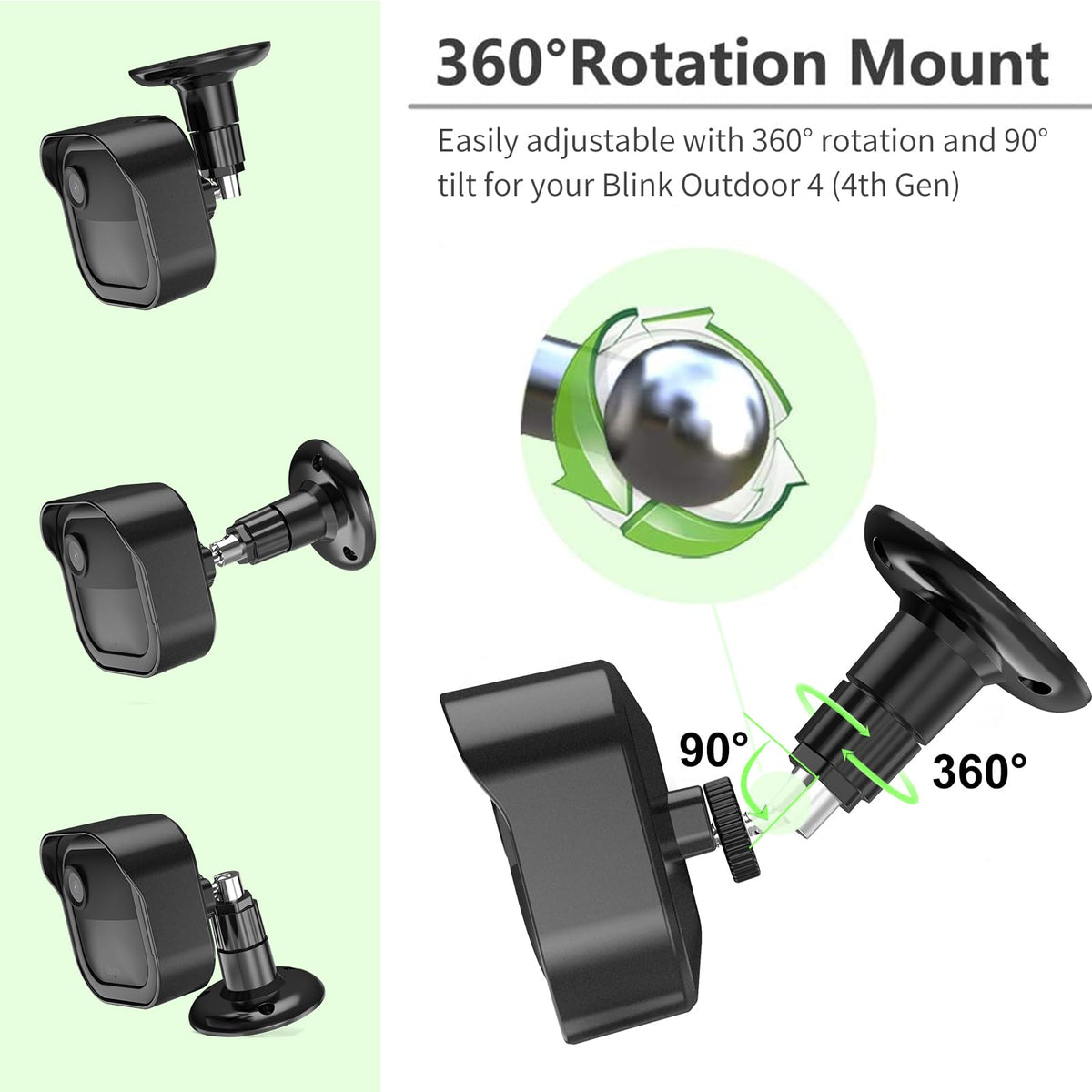 Black 2 Pack Weatherproof Adjustable Camera Mount G634
