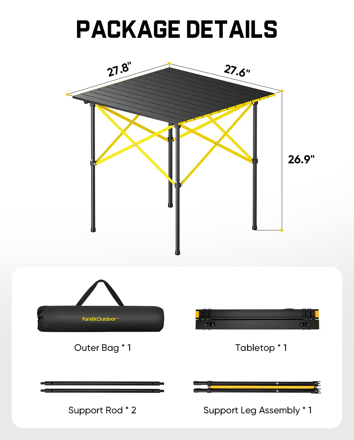 Portable Folding Aluminum Camping Table with Carry Bag K235
