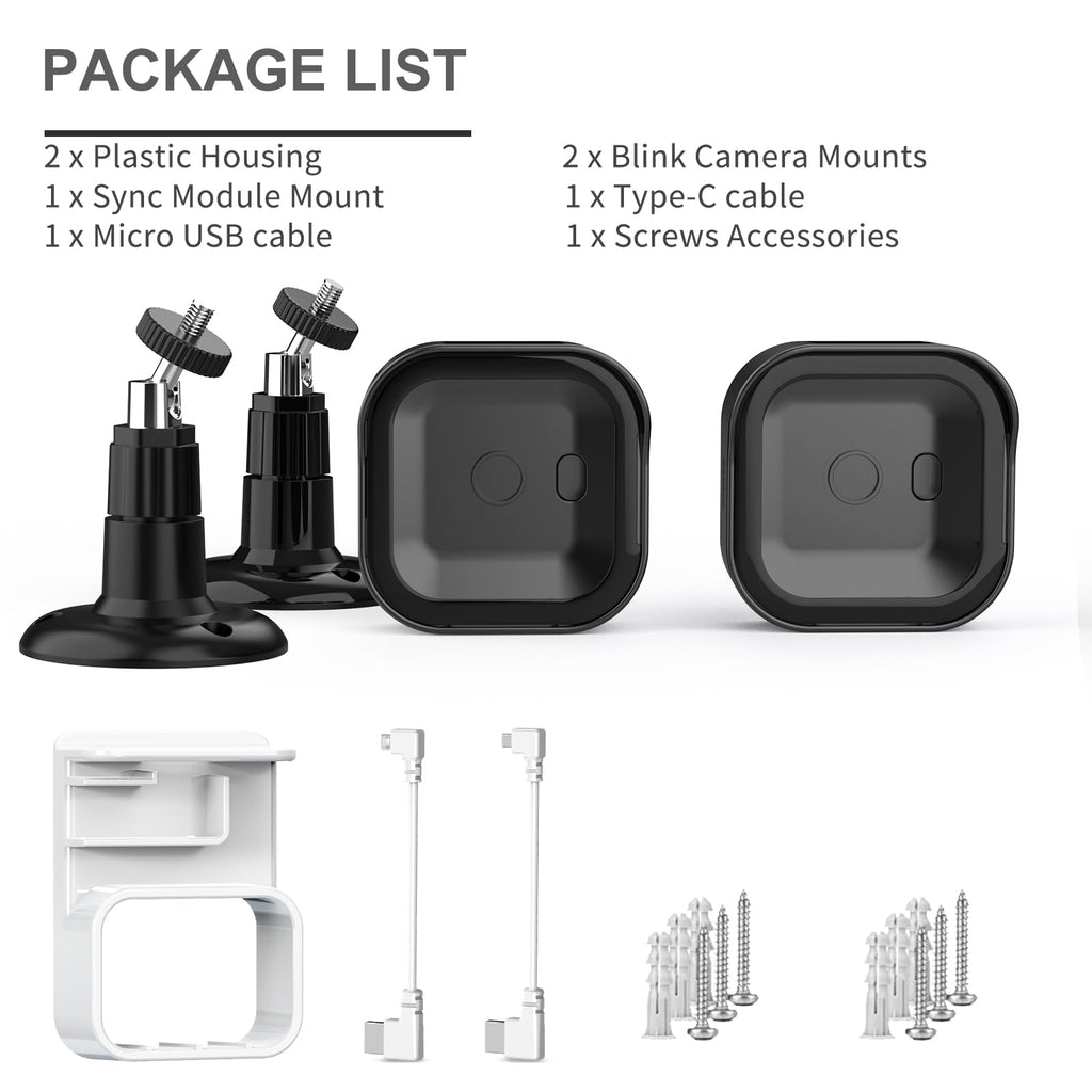 Black 2 Pack Weatherproof Adjustable Camera Mount G634
