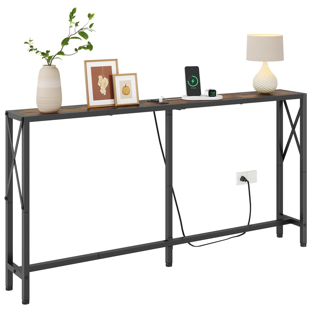 Narrow Console Table with Socket H3025