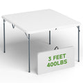 3 ft Square Folding Card Table with Carrying Handle P678448