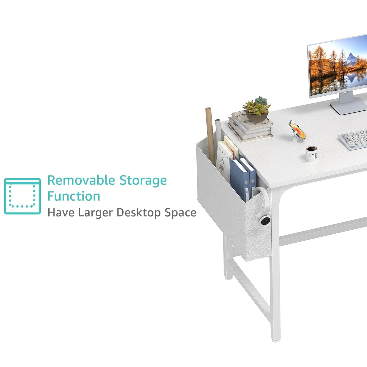White Computer Desk with Drawers 47 Inch B829