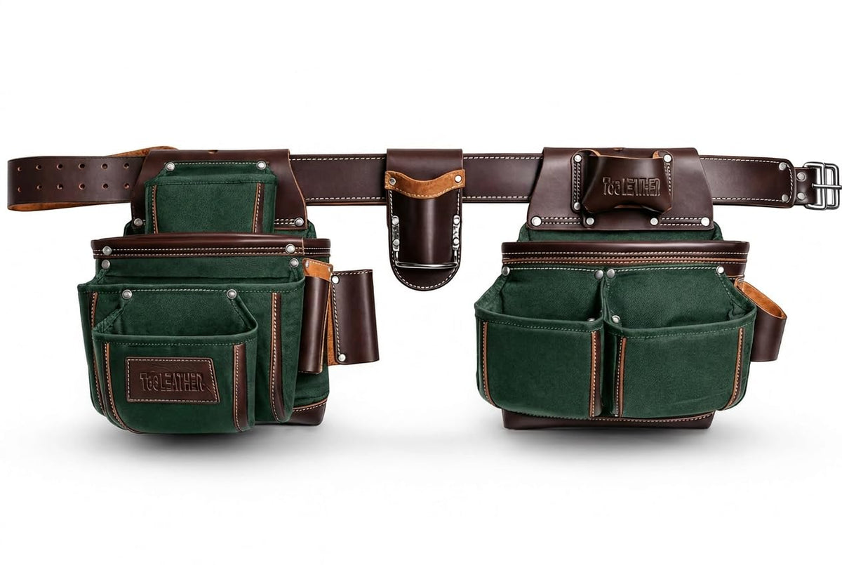 Leather & Nylon 22 Pocket Tool Belt with Hammer Holder N90833
