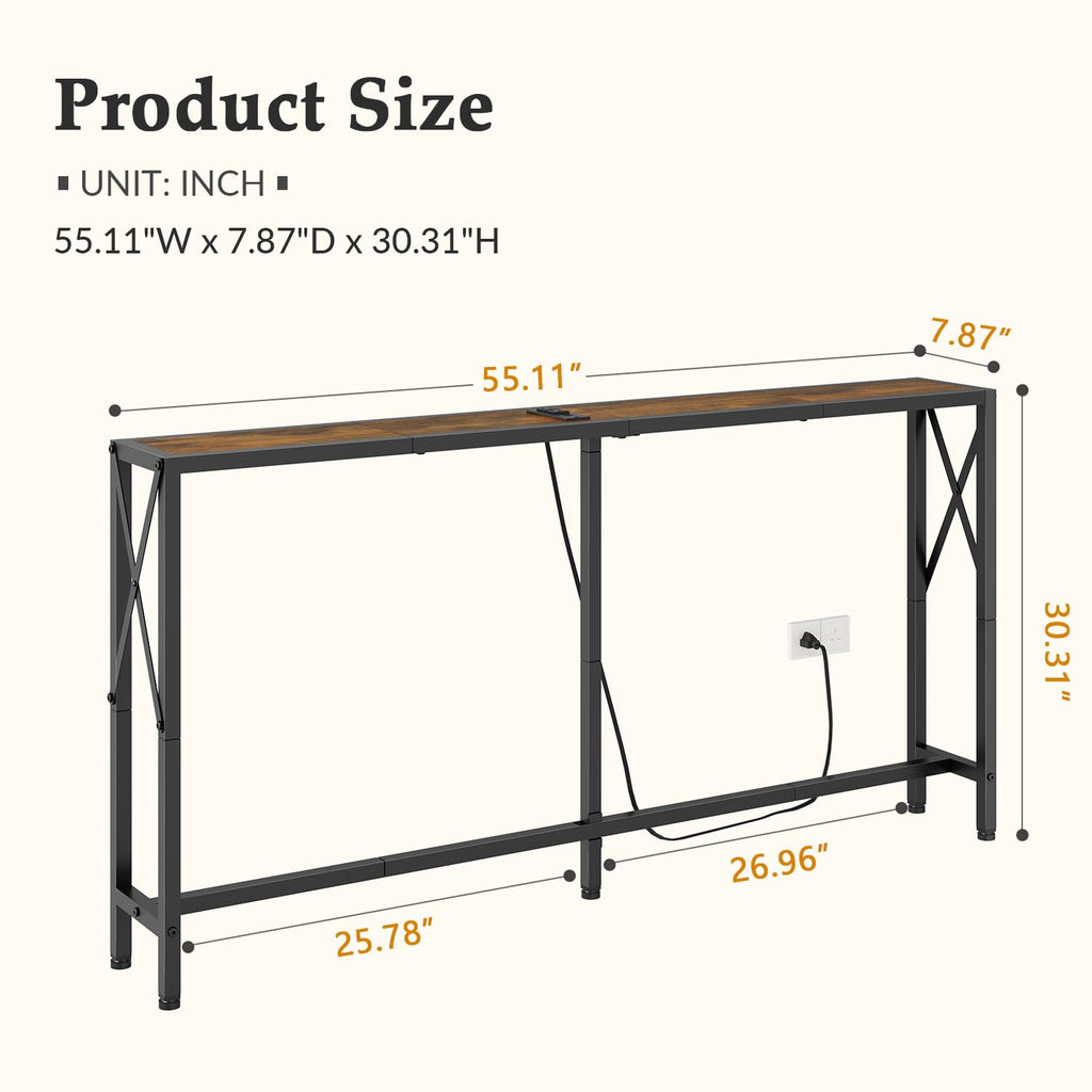 Narrow Console Table with Socket H3025