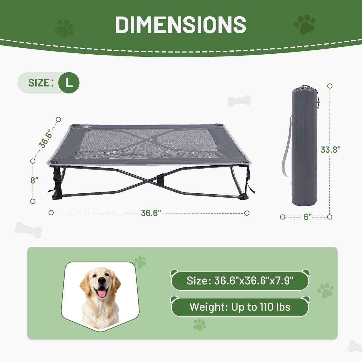 Elevated Cooling Dog Bed with Breathable Mesh N748161