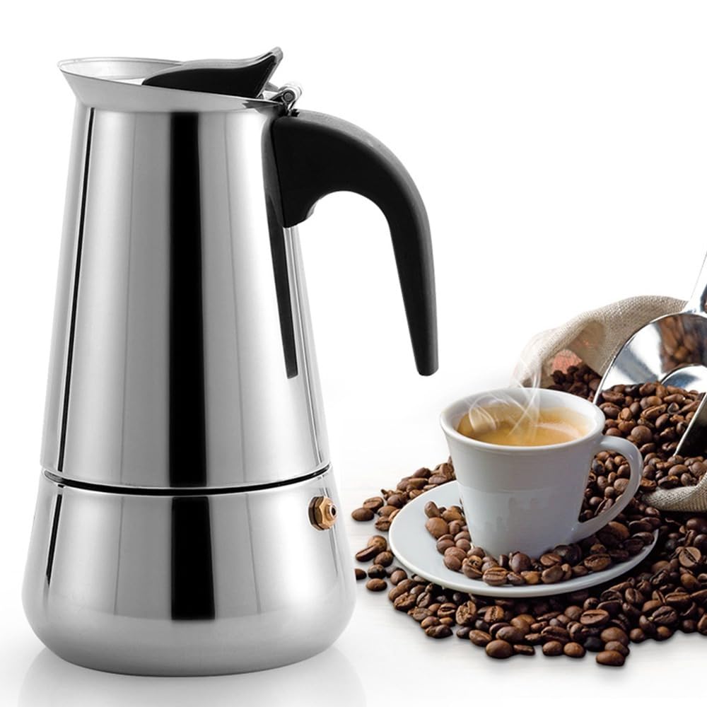 4 Cup Stainless Steel Stovetop Moka Pot M558753