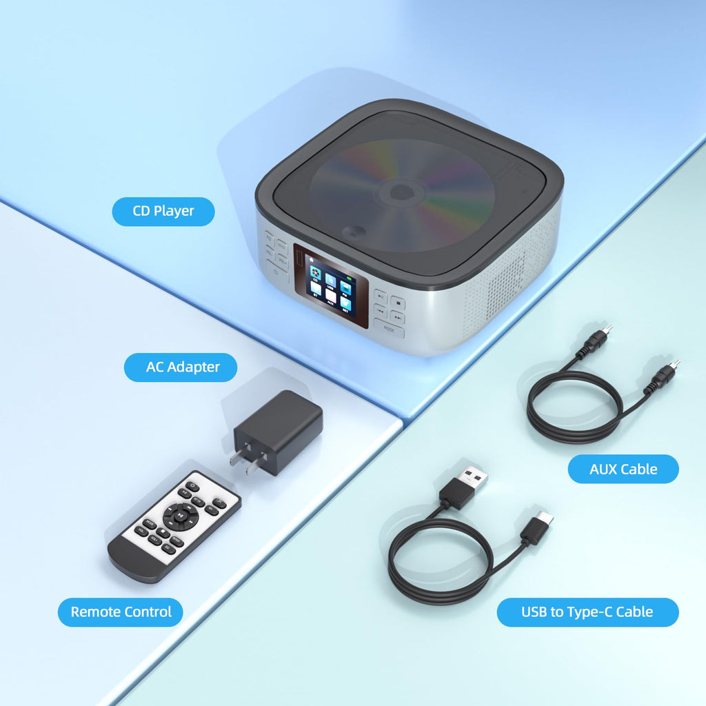 Portable CD Player with Bluetooth and LCD Screen D601384