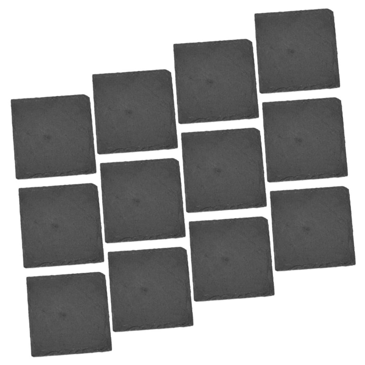 Black 12pcs Natural Stone Coasters O45138