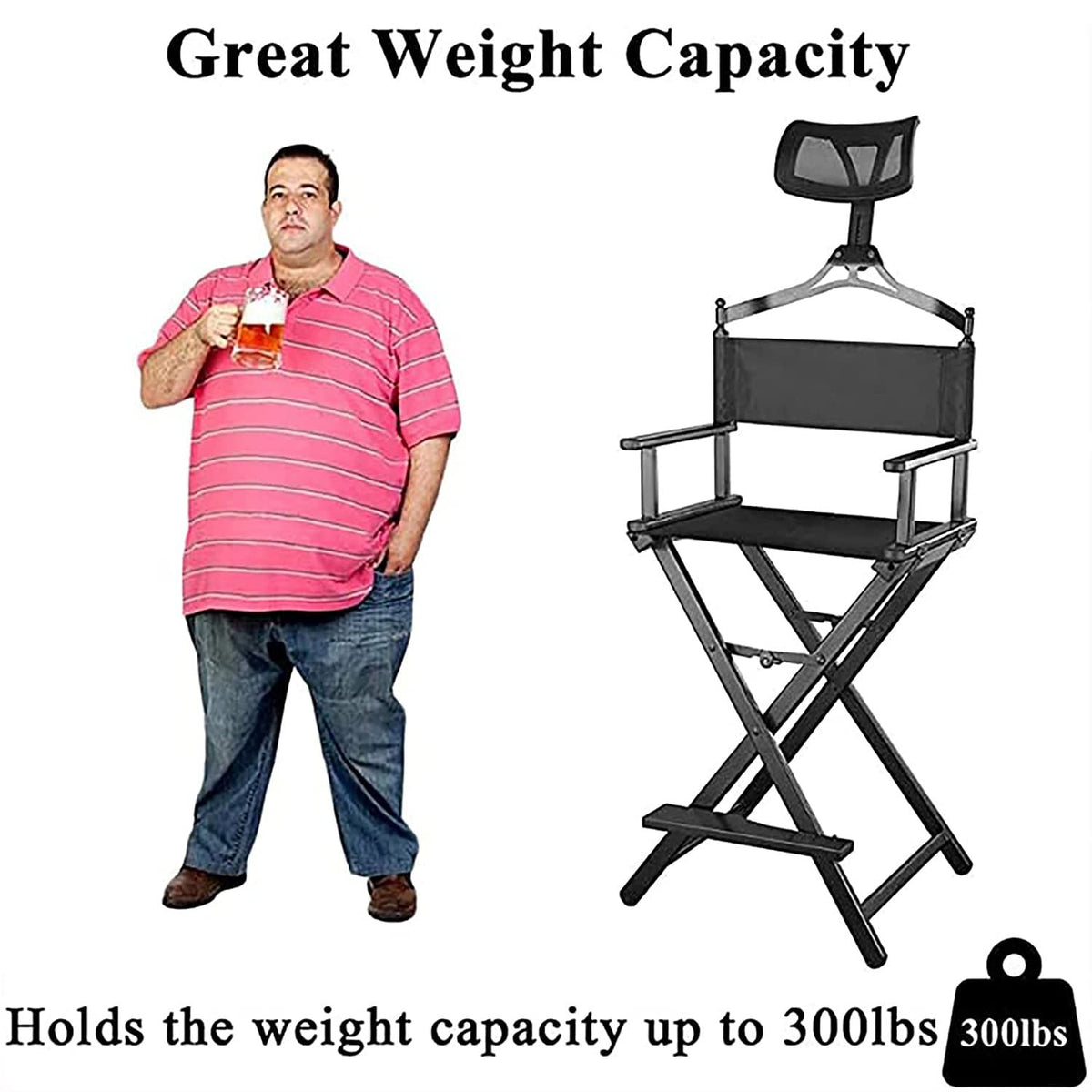Folding Aluminum Makeup Artist Chair with Headrest W66017