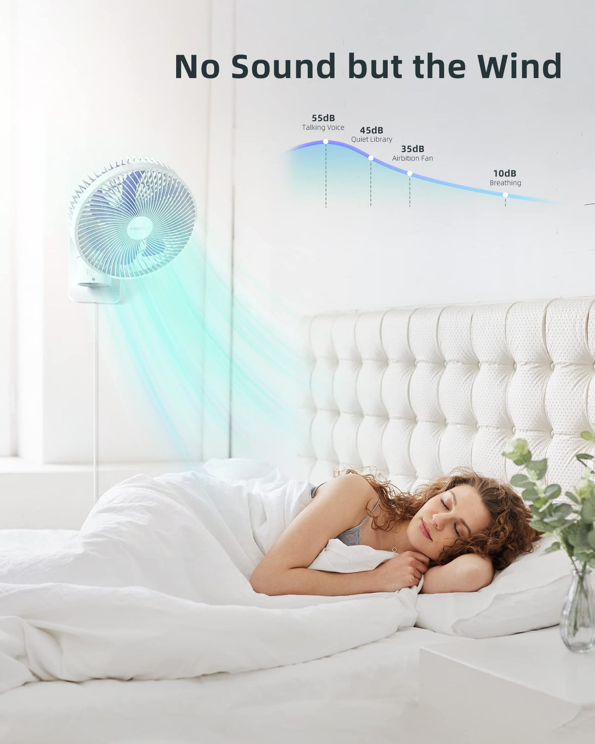 10'' Wall Mount Fan with Light and Remote Control Y973