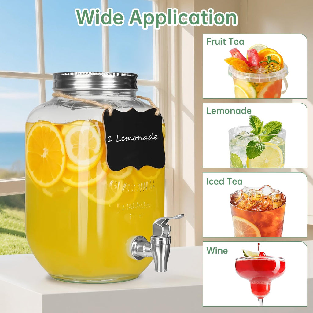 1 Gallon Glass Beverage Dispenser Jars U944296