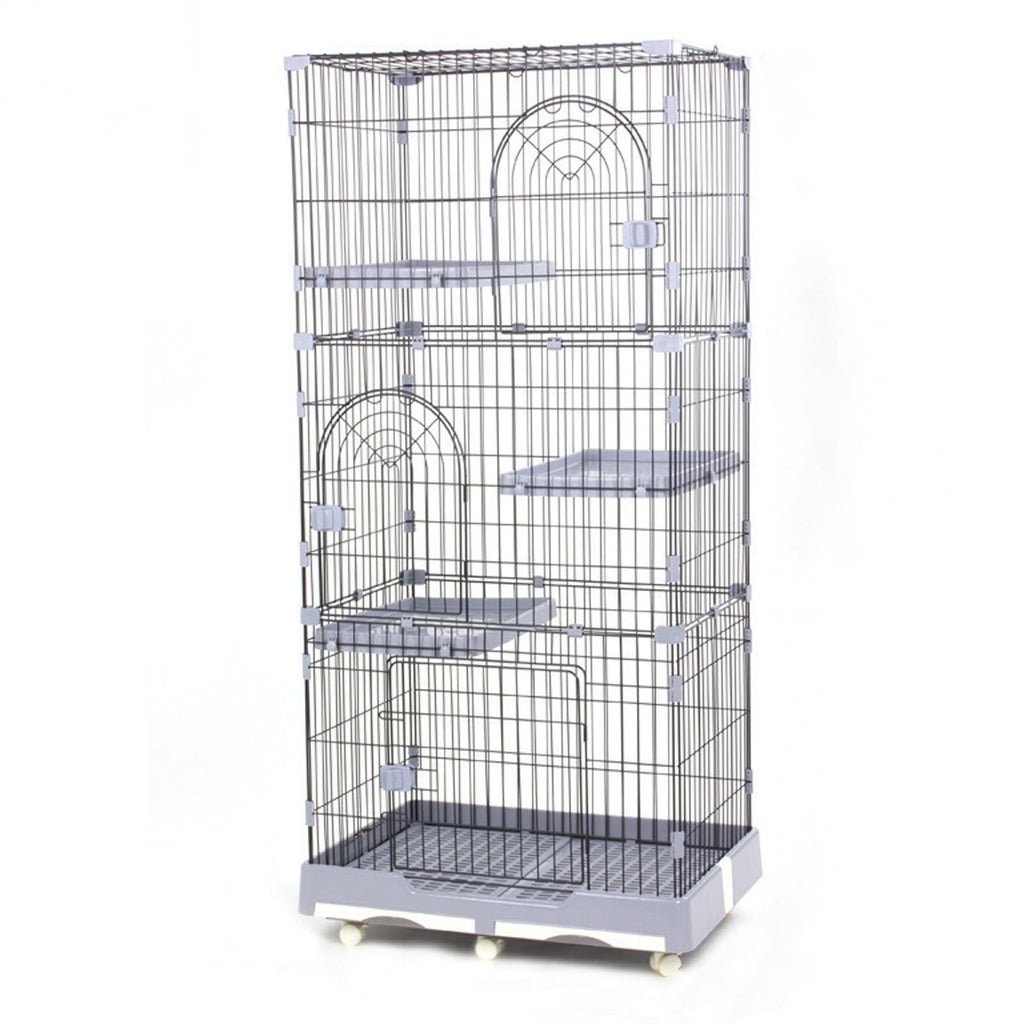 Foldable 4 Tier Detachable Cat Cage with Hammock T321