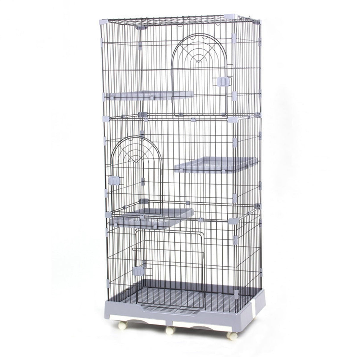 Foldable 4 Tier Detachable Cat Cage with Hammock T321