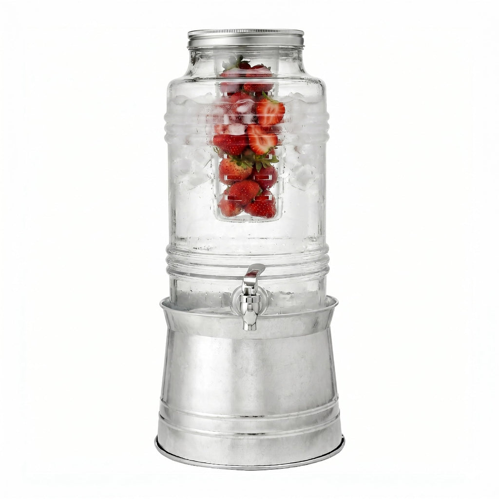 Glass Beverage Dispenser with Metal Stand Z9194