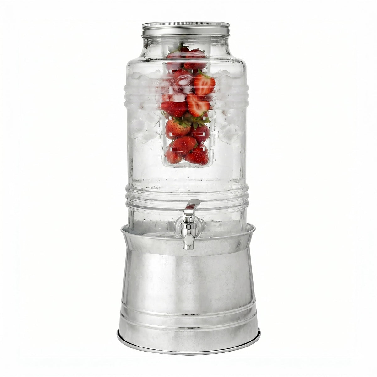 Glass Beverage Dispenser with Metal Stand Z9194