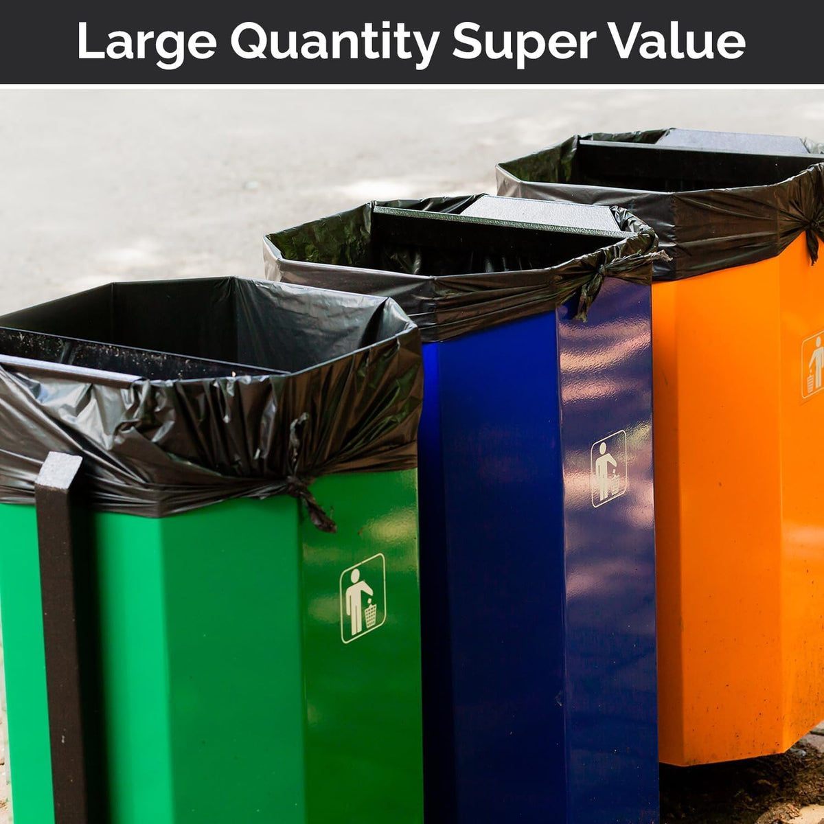 55 Gallon Heavy Duty 3 Mil Black Trash Bags 50 Ct U6876