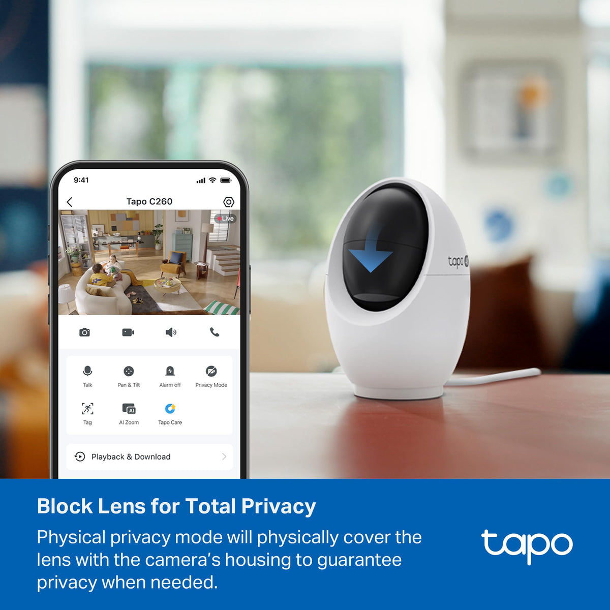 4K Indoor Pan/Tilt Wired Security Camera F73840