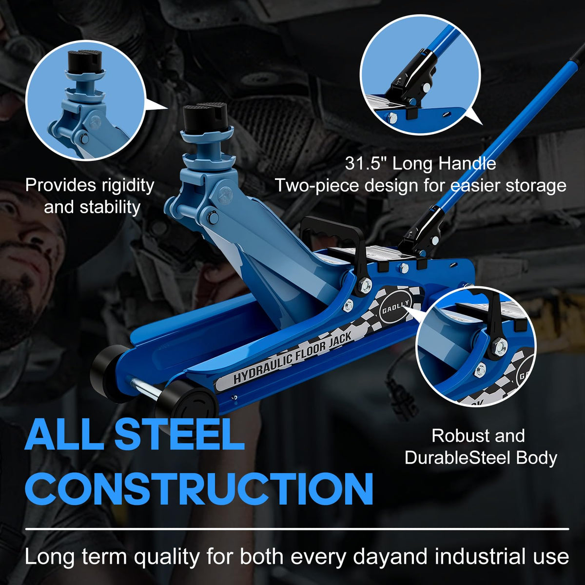 2.5 Ton Low Profile Steel Floor Jack T1406