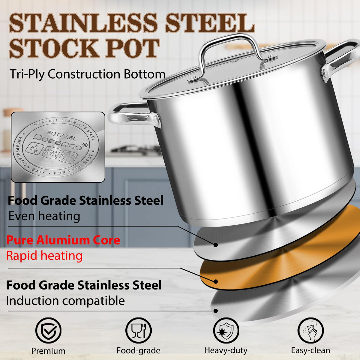 Stainless Steel 8-Quart Stock Pot Z457909