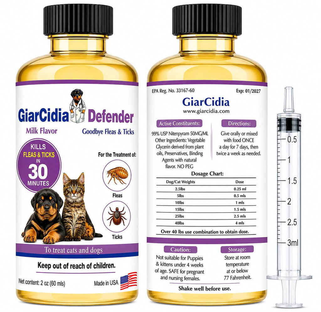 Flea & Tick Support for Cats & Dogs Oral Suspension Milk Flavor 60ml A894