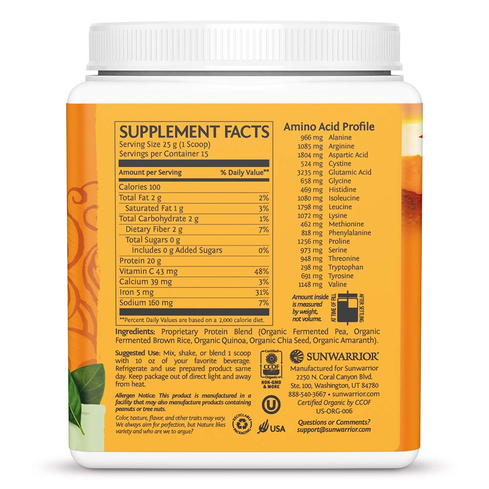 Unflavored Vegan Plant Based Protein Powder 15 Servings Q7937