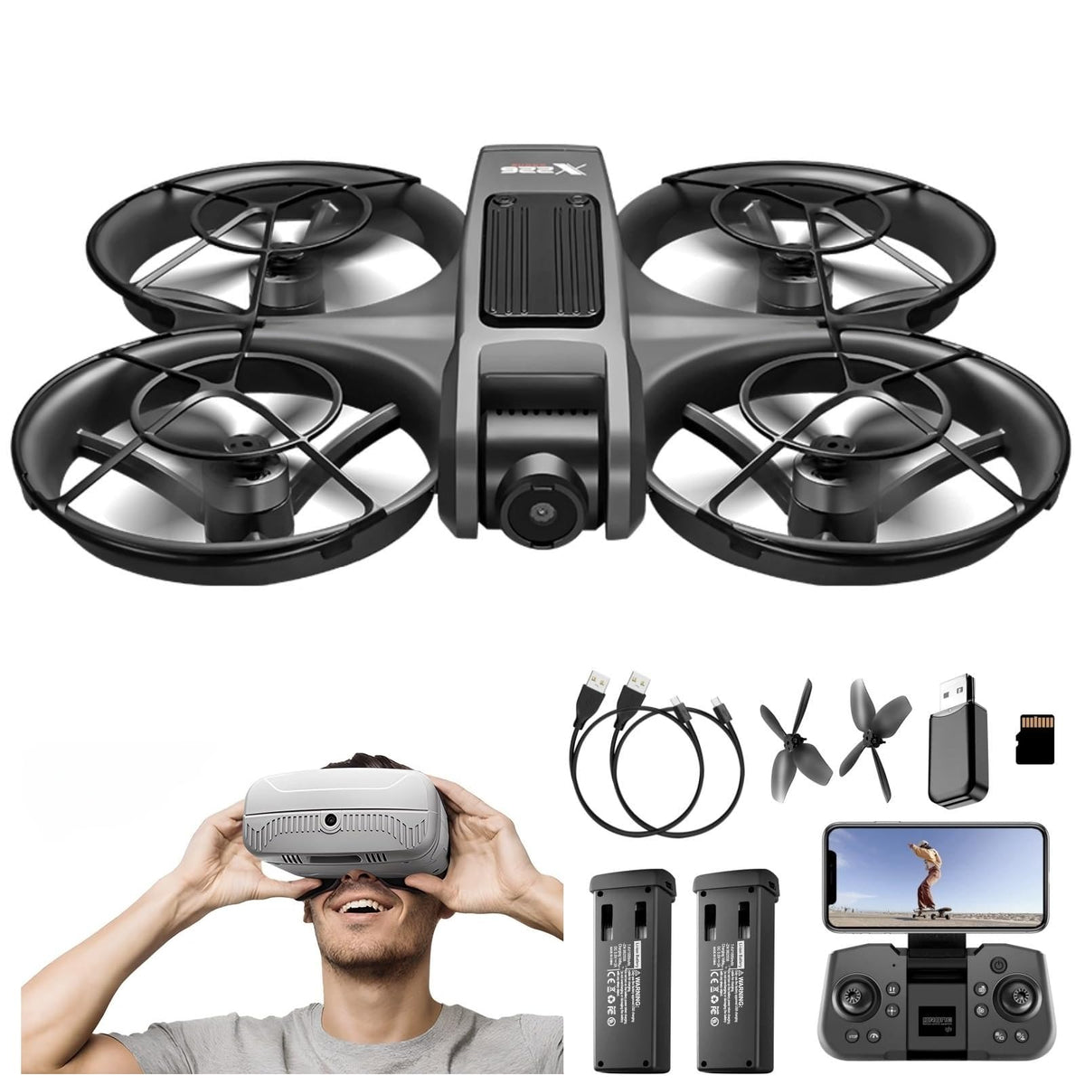 Adult Drone with VR Goggles Headset, 1080P HD Camera, FPV Quadcopter P3828