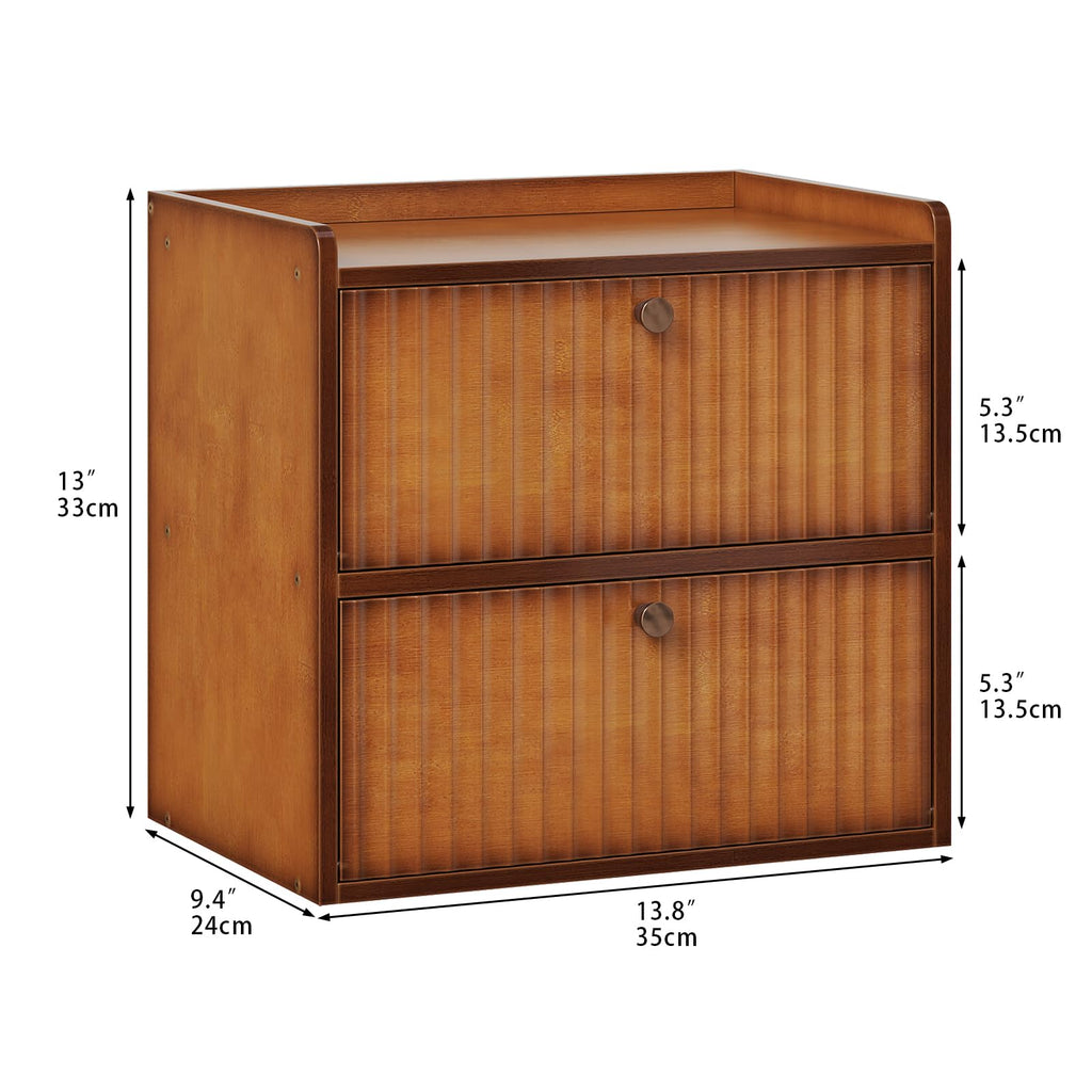 Rustic Bamboo Bread Box Double Layer Large Capacity R942431