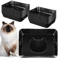 50 Pieces Disposable Litter Box for Cats Large Black D5305