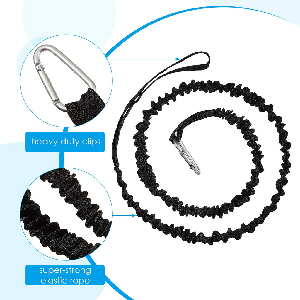 4 Pcs Stretchable Coiled Kayak Paddle Leash X383761