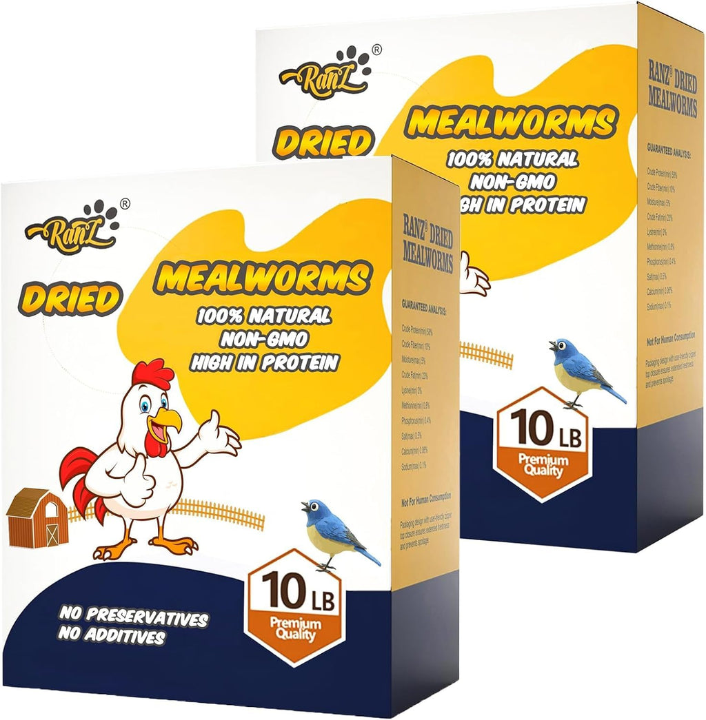 20LBS Non-GMO Dried Mealworms High Protein Chicken Feed G329009