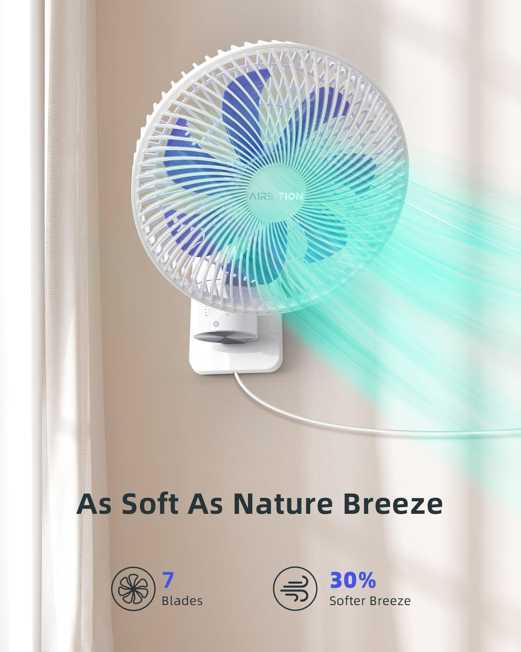 10'' Wall Mount Fan with Light and Remote Control Y973
