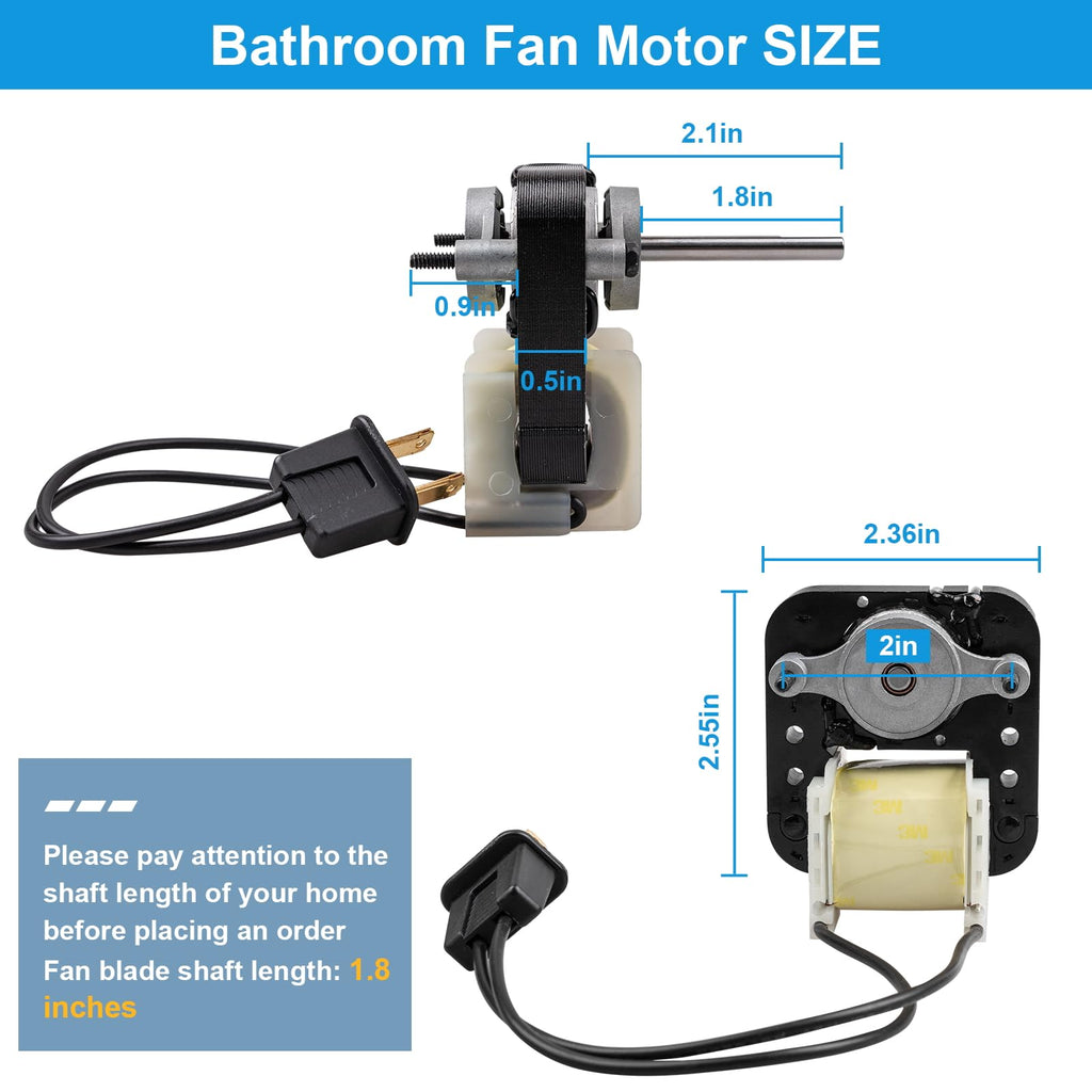 120V 50CFM Bathroom Exhaust Fan Motor with Blower Wheel X545